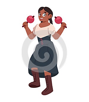 festa junina woman with apples