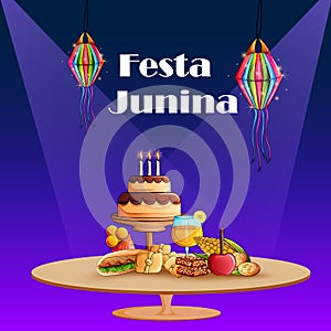 Festas Junina celebration background for traditional holiday of Brazil