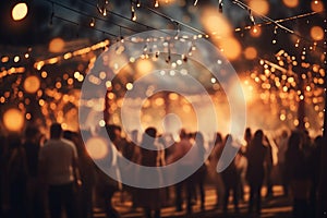 Festival event outdoor party with people blurred background