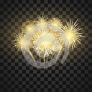 Festival firework. Colorful fireworks holiday background. Vector illustration isolated on dark background