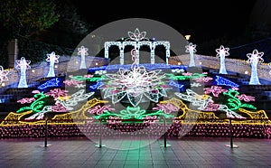 Festival of the lights with rainbow flower in Osaka, Japan