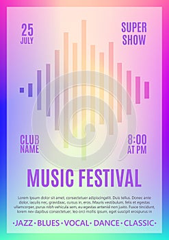 Festival poster. Music flyer. Carnival design. Template for poster, brochure, ticket, program event. Vector illustration