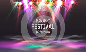 Festival show light, dance floor banner