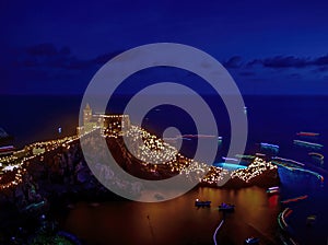 Festival of the White Madonna, Portovenere, Liguria, Italy. Religious event: candles are lit and a procession takes