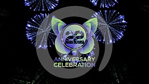 Festivals 22 Year Anniversary. Party Events Based. fireworks Mix colors Videos