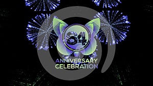 Festivals 64 Year Anniversary. Party Events Based. fireworks Mix colors Videos