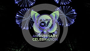 Festivals 67 Year Anniversary. Party Events Based. fireworks Mix colors Videos