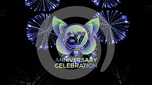 Festivals 87 Year Anniversary. Party Events Based. fireworks Mix colors Videos