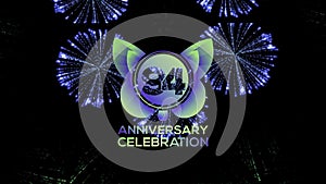 Festivals 94 Year Anniversary. Party Events Based. fireworks Mix colors Videos