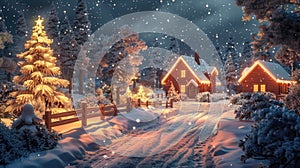 Festive 3D Winter Wonderland: A Vibrant Christmas Holiday Scene - This title conveys the concept of a visually stunning 3D