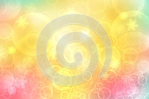 A festive abstract delicate golden gradient yellow orange background texture with glitter defocused sparkle bokeh circles and