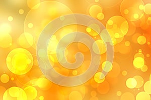 A festive abstract delicate golden yellow orange gradient background texture with glitter defocused sparkle bokeh circles and