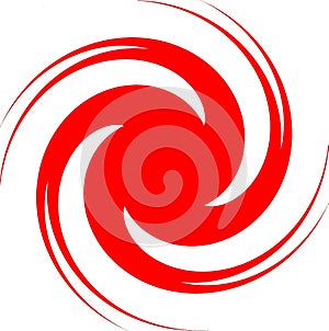 Festive abstract spiral in red
