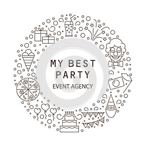 Festive agency is my best party. Party symbols for children and adults.
