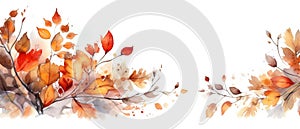 Festive autumn and Happy Thanksgiving decor from pumpkins, berries and leaves. Ai Generated