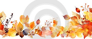 Festive autumn and Happy Thanksgiving decor from pumpkins, berries and leaves. Ai Generated