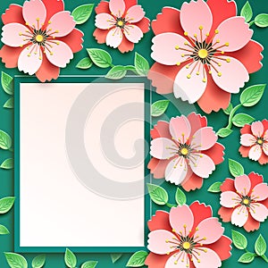 Festive background with 3d sakura blossom