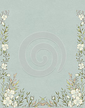 Festive background for wedding or birthday invitation, background in pastel colors with floral frame