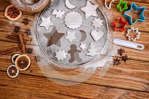 Festive baking and decorating cookies