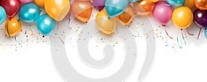 Festive balloons background banner for celebration, birthday, party, new year