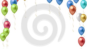 Festive Balloons real transparency. Vector illustration EPS 10