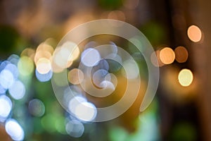 festive blurry circles, colorful defocused lights. magical illumination bokeh