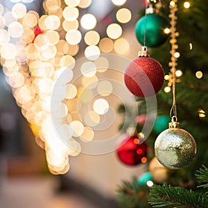 Bokeh Christmas abstract background photo