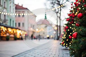 Bokeh Christmas abstract background photo