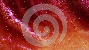 Festive bokeh glitters background video. Abstract sparkle backdrop with circles in motion. Footage with liquid shining