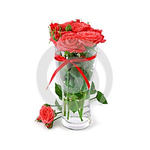 Festive bouquet of red roses