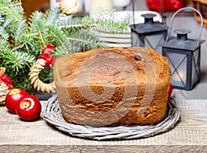 Festive bread on christmas table