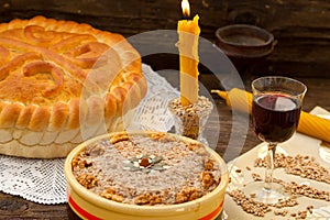 Festive bread with wheat