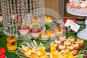 Festive brunch buffet Valentine`s Day, Mother`s Day, Woman`s Day, catering and candy bar