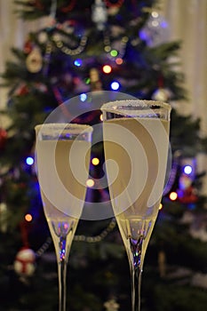 Festive champagne cocktails at Christmas