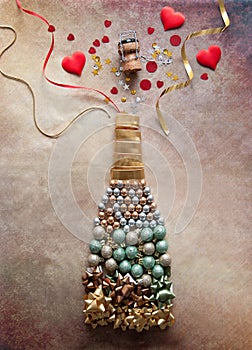 Festive champagne decorations