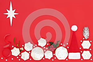 Festive Christmas Background Border with Holiday Symbols