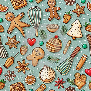 Festive Christmas Baking Pattern