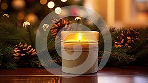 festive christmas candle light