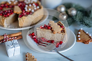 Festive Christmas cheesecake traditional winter cake