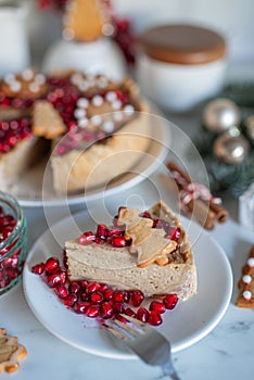 Festive Christmas cheesecake traditional winter cake