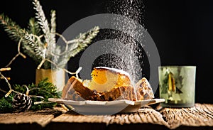 festive christmas cookies on wooden table