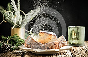 festive christmas cookies on wooden table