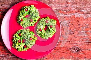 Festive Christmas cornflake wreath cookies