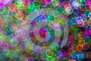 Festive Christmas elegant abstract background with booble bokeh multicolored lights