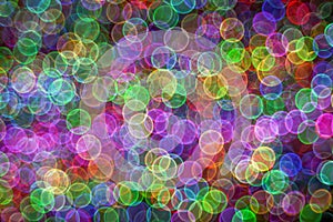Festive Christmas elegant abstract background with booble bokeh multicolored lights