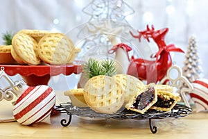 Festive Christmas English style fruit mince pies