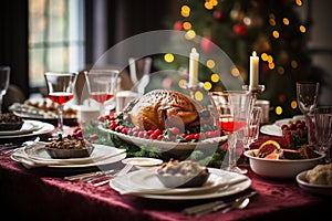 Festive Christmas Feast: A Bountiful Table of Delights