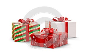Festive Christmas gifts 3d-illustration wrapped packages