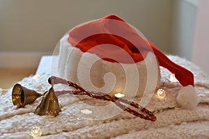 Festive Christmas holiday decorations for table centrepiece during winter celebrations