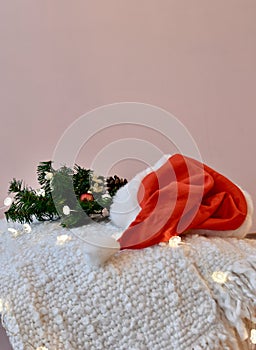 Festive Christmas holiday decorations for table centrepiece during winter celebrations